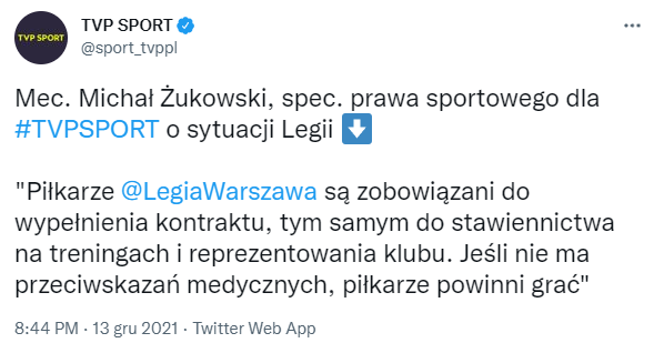 SPECJALISTA prawa sportowego nt. ewentualnych ROZWIĄZAŃ UMÓW piłkarzy Legii